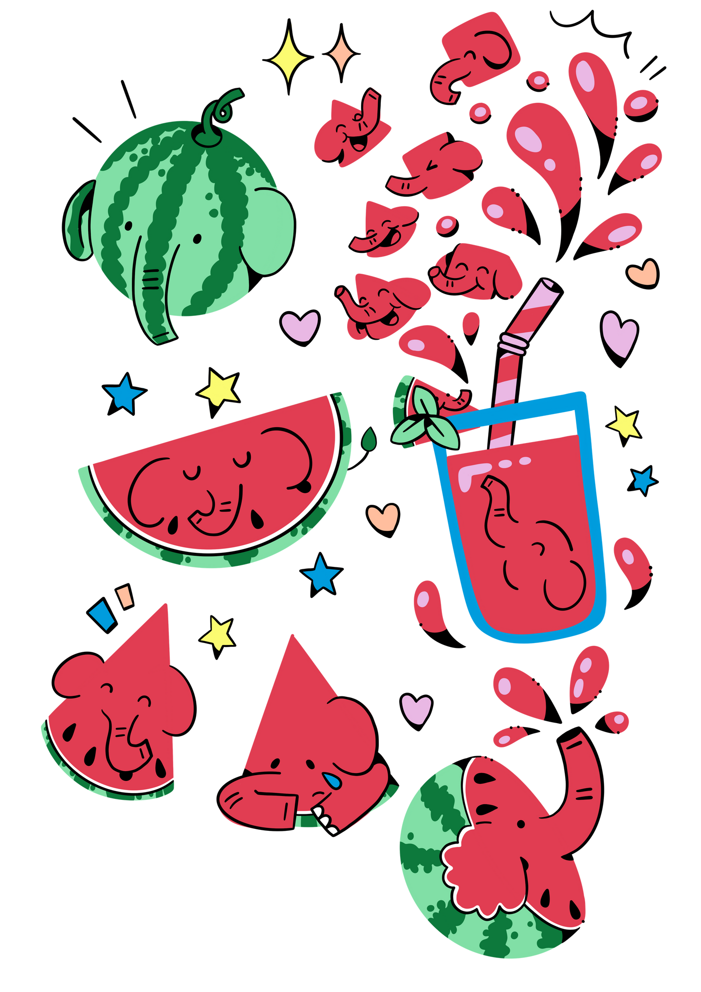 Planche de Sticker Pastéléphant