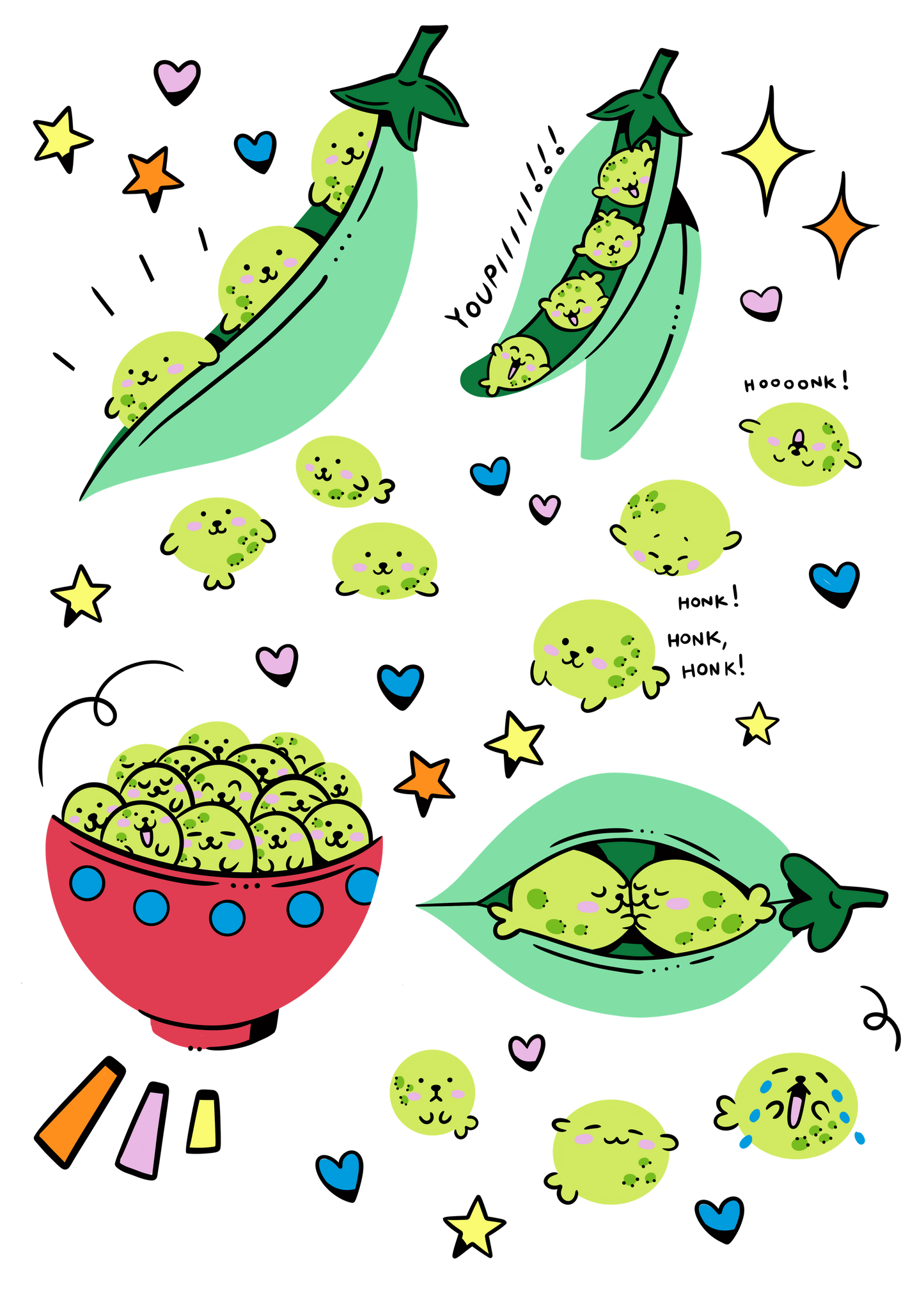 Planche de Sticker Seals in a pod
