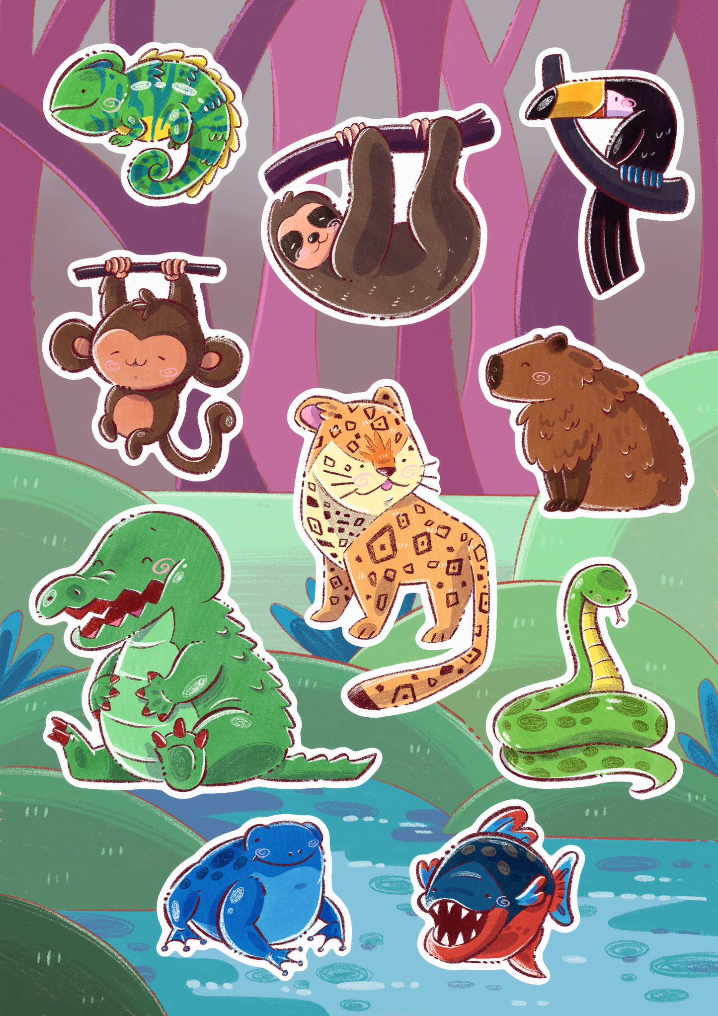 Planche de Stickers À la jungle