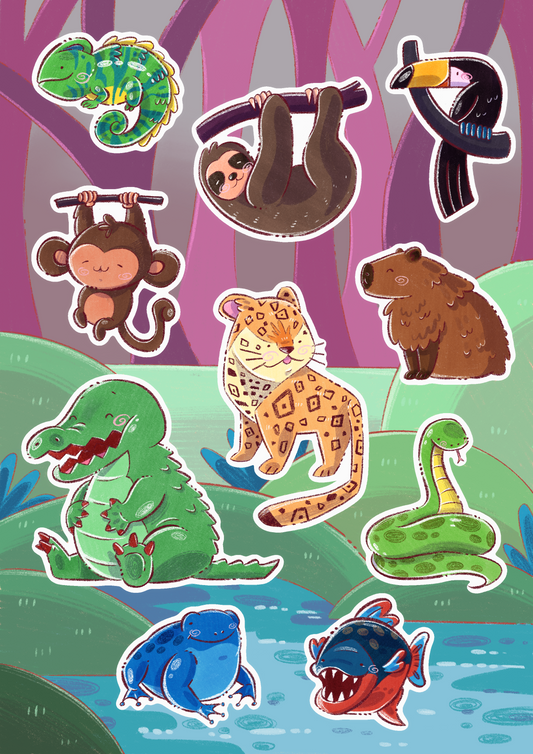 Planche de Stickers À la jungle