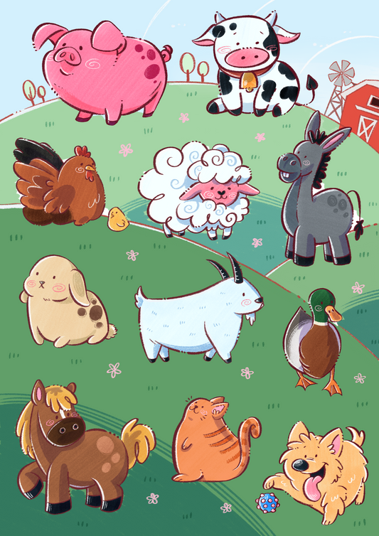 Planche de Stickers À la ferme